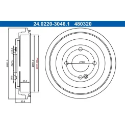Fékdob Hyundai T. Accent/I20 1,0-1,4 10-21 - ATE (24.0220-3046.1)