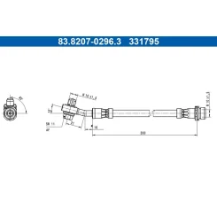 Fékcső Ford T. Focus 1,0-2,3 18- Bal/Jobb - ATE (83.8207-0296.3)