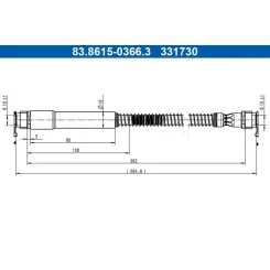 Fékcső Porsche T. Panamera 2,9-4,0 16-23 Bal/Jobb - ATE (83.8615-0366.3)