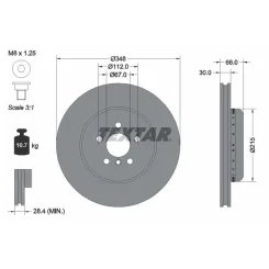 Féktárcsa Bmw P. 2/3/4/5/6/7/X3/X4/X5/X6 2,0-3,0 16- - TEXTAR (92351625)
