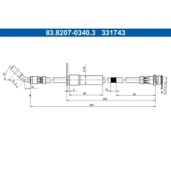 Fékcső Ford T. Puma 1,0-1,5 19- Jobb - ATE (83.8207-0340.3)