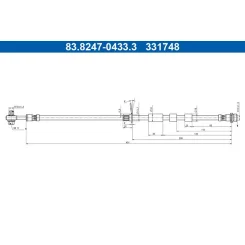 Fékcső Ford P. Focus 1,0-2,0 18- Bal/Jobb - ATE (83.8247-0433.3)