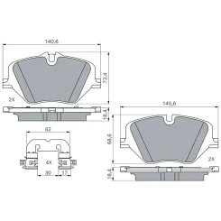 Fékbetétkészlet, Tárcsafék Bmw P. 1/2/5/X1/X2/X3 1,5-2,0 21- - BOSCH (0986460279)