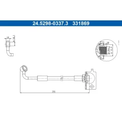 Fékcső Hyundai P. I10 1,0-1,2 13- Jobb - ATE (24.5298-0337.3)