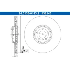 Féktárcsa Bmw P. X5/X6 10- Bal - ATE (24.0136-0143.2)