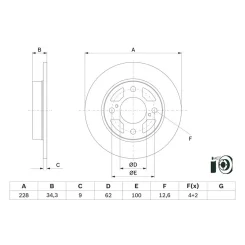 Féktárcsa - BOSCH (0986479F38)