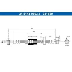 Fékcső Vw P. Passat/Cc 05-16 Bal/Jobb - ATE (24.5143-0603.3)
