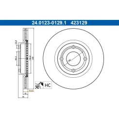 Féktárcsa Ford P. Fiesta 1,0-1,1/1,5 Tdci 17- - ATE (24.0123-0129.1)