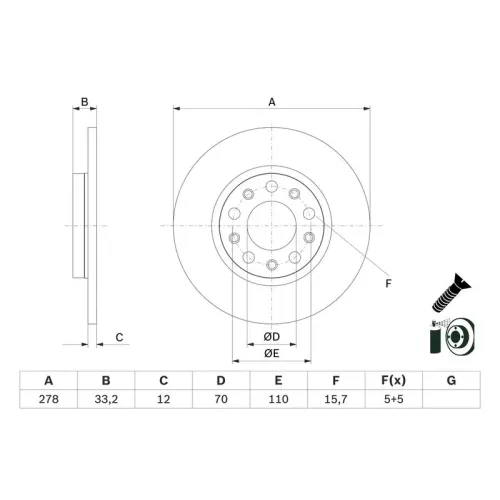 Féktárcsa - BOSCH (0986479G21)