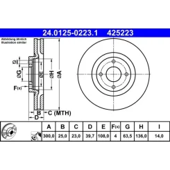 Féktárcsa Ford P. Ecosport 1,0-2,0 17- - ATE (24.0125-0223.1)