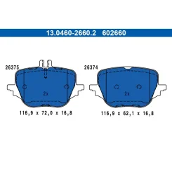Fékbetétkészlet, Tárcsafék Db T. C254/X254/W206/W214/W223 1,5-3,0 4-Matic 20- - ATE (13.0460-2660.2)