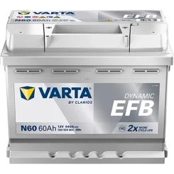 Akkumulátor 12V 60Ah/640A L- 242X175X190 Dynamic Efb - VARTA (560500064K262)