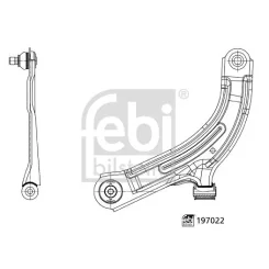 Lengőkar, Kerékfelfüggesztés Nissan P. Nv200, Nv200 Evalia, Tida 1.5/1.5D/1.6 09- Bal Alsó - FEBI BILSTEIN (FE197022)