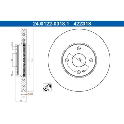 Féktárcsa Mazda P. 2/Mx-5 1,5 14- - ATE (24.0122-0318.1)