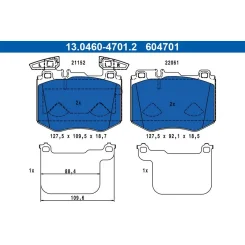 Fékbetétkészlet, Tárcsafék Db P. C253/X253 2,0-3,0 D 15-23 - ATE (13.0460-4701.2)