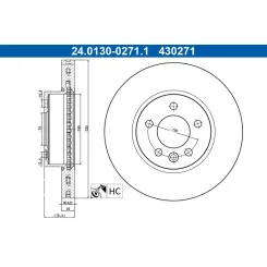 Féktárcsa Vw P. Crafter/Grand California 2,0 Tdi 16- - ATE (24.0130-0271.1)