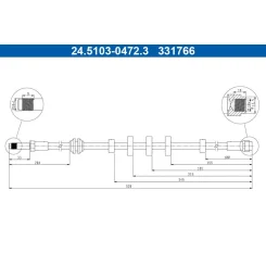 Fékcső Audi P. A4/A5 1,8-4,2 07-17 Bal/Jobb - ATE (24.5103-0472.3)