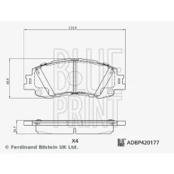 Fékbetétkészlet, Tárcsafék Toyota P. Yaris 1,5 Hybrid 20- - BLUE PRINT (ADBP420177)