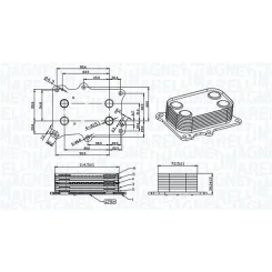 Olajhűtő, Motorolaj Fiat 500L 1.4 07- - MAGNETI MARELLI (RO0043)