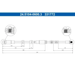 Fékcső Bmw P. X5/X6 3,0-4,8 07-14 Bal/Jobb - ATE (24.5104-0600.3)