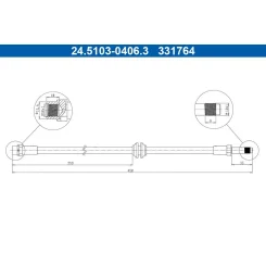 Fékcső Bmw P. 3/Z4 1,6-3,0 97-08 Bal/Jobb - ATE (24.5103-0406.3)