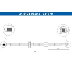 Fékcső Bmw P. X3 2,0-3,0 03-10 Bal/Jobb - ATE (24.5104-0520.3)