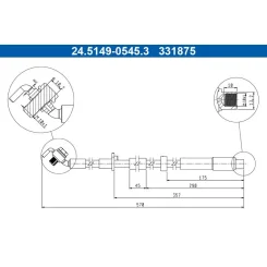 Fékcső Citroen P. Ami/C4 Electric/1,2 Hybrid/1,5 Bluehdi 20- Jobb - ATE (24.5149-0545.3)