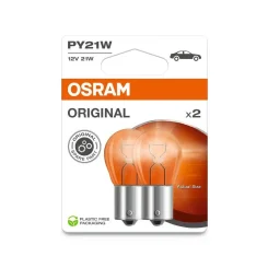 Izzó, Villogó Py21W 12V/21W Bau15S (Narancssárga) 2Szt. Blister (Eko) - ams-OSRAM (OSR7507-2BL)