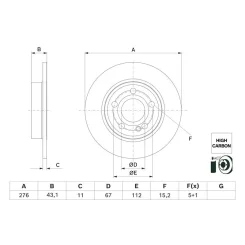 Féktárcsa Db T. C118/W177/W247 1,3-2,0 18- - BOSCH (0986479H60)