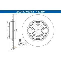 Féktárcsa Db T. C118/X118/H247/X247/W177/W247 1,3-2,0 18- - ATE (24.0112-0230.1)
