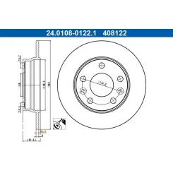 Féktárcsa Renault T. Captur/Megane 1,0-1,3/1,5-1,8 Dci 18- - ATE (24.0108-0122.1)