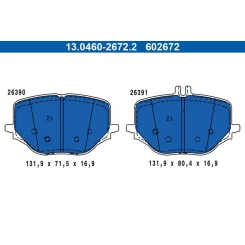 Fékbetétkészlet, Tárcsafék Db T. W223/C254/X254/W214 1,5-6,0 4-Matic 20- - ATE (13.0460-2672.2)