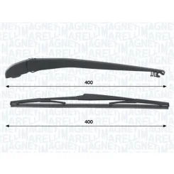 Törlőkarkészlet, Szélvédő Tisztítás 400Mm Toyota Prius 09.15-12.22 Hátsó - MAGNETI MARELLI (WRQ0431)
