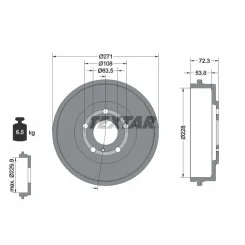 Fékdob Ford T. Puma 1,0/1,5 D 19- Csapágy Nélkül - TEXTAR (94049900)