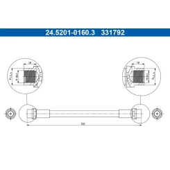 Fékcső Audi T. A4 95-01 Bal/Jobb - ATE (24.5201-0160.3)