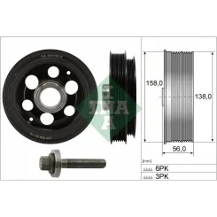 Szíjtárcsa, Főtengely Ford 2,0 Ecoblue - Schaeffler INA (544018020)