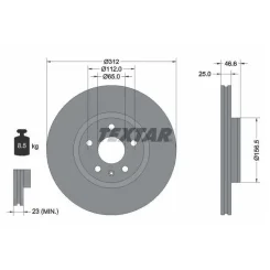 Féktárcsa Mg P. Hs 1,5 18- - TEXTAR (92343203)