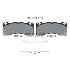 Fékbetétkészlet, Tárcsafék Ford P. Mustang 2,3/5,0 14- - TEXTAR (2269101)