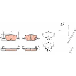 Fékbetétkészlet, Tárcsafék Honda T. Cr-V 1,5-2,0 17- - TRW (GDB2513)