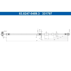 Fékcső Ford P. Kuga 1,5-2,5 19- Bal/Jobb - ATE (83.8247-0489.3)