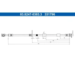 Fékcső Ford P. Puma/Tourneo/Transit 1,0-1,5 19- Jobb - ATE (83.8247-0383.3)
