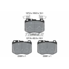 Fékbetétkészlet, Tárcsafék Db P. C253/X253 2,0-3,0 D 15-23 - TEXTAR (2115203TEX)