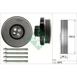 Szíjtárcsa, Főtengely Db 2,1D Bluetec (Kit) - Schaeffler INA (544060220)