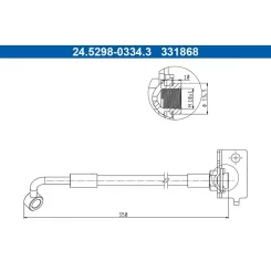 Fékcső Hyundai P. I10 1,0-1,2 13- Bal - ATE (24.5298-0334.3)