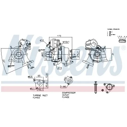 Turbo Fiat 1,3M-Jet 500/Fiorino/Tipo - NISSENS (NIS930018)
