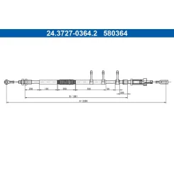 Huzal, Rögzítőfék Citroen P. Jumper 2,0-3,0 Hdi 06- - ATE (24.3727-0364.2)