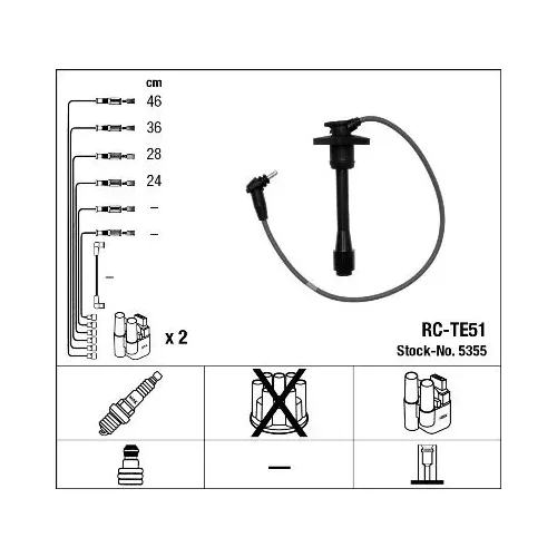 Gyújtókábel Készlet - NGK (RC-TE51)