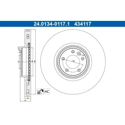 Féktárcsa Land Rover P. Defender/Discovery/Range Rover 2,0-3,0 4X4 12- - ATE (24.0134-0117.1)
