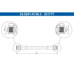 Fékcső Vw T. Golf/Vento 91-02 Bal/Jobb - ATE (24.5201-0136.3)