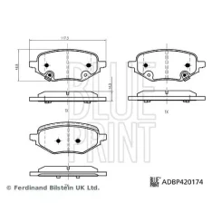 Fékbetétkészlet, Tárcsafék Mg T. Zs 1,0-1,5 17- - BLUE PRINT (ADBP420174)